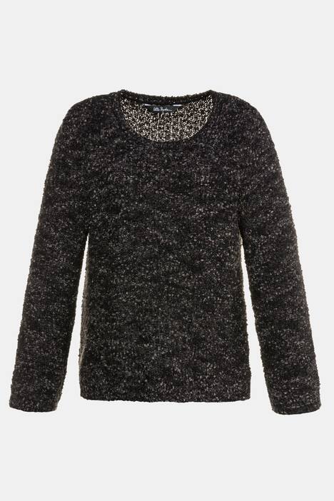 Marled Yarn Colorful Long Sleeve Sweater