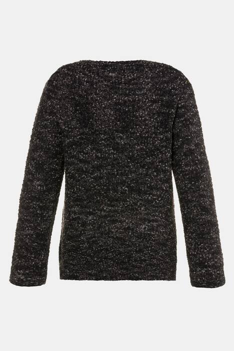 Marled Yarn Colorful Long Sleeve Sweater