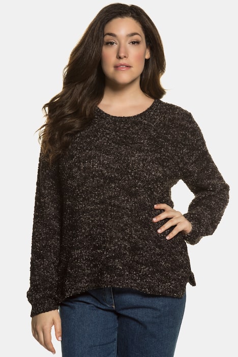 Marled Yarn Colorful Long Sleeve Sweater