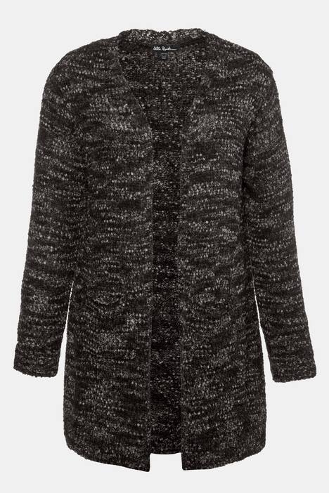 Cardigan, Fancystrick, offene Form, Langarm