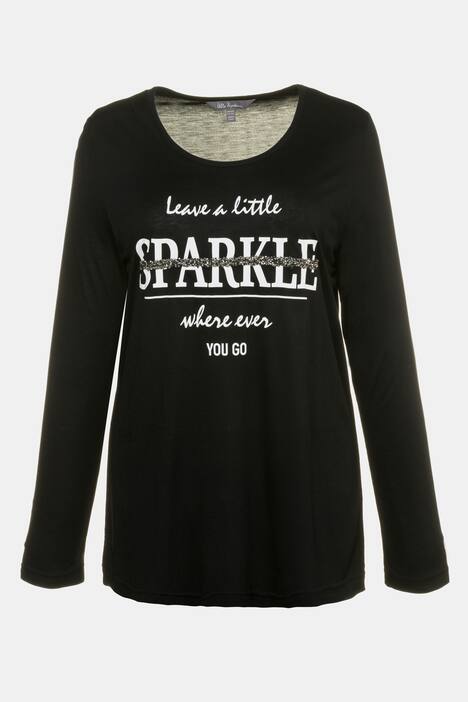 Shirt, Glitzer-Stickerei, Classic, Rundhalsausschnitt
