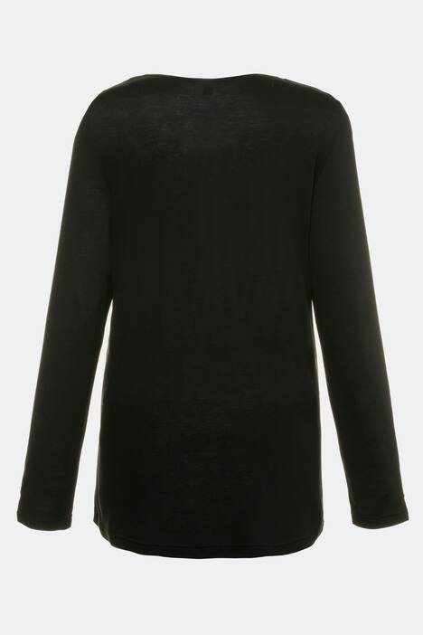 Shirt, Glitzer-Stickerei, Classic, Rundhalsausschnitt