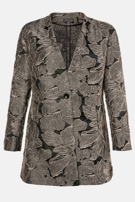 Blazer, gewebte 3D-Blüten, Schmuckknopf, selection