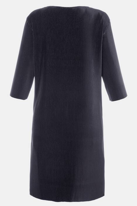 Plissee-Kleid, U-Boot-Ausschnitt, 3/4-Arm