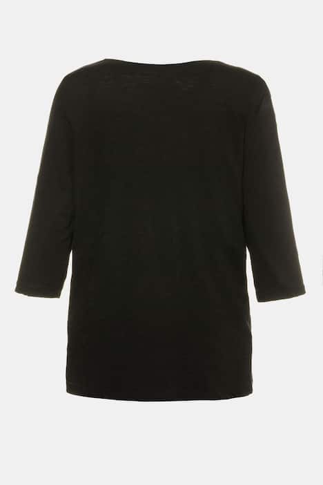 Embroidery Detailed Round Neck Classic Fit Cotton Tee