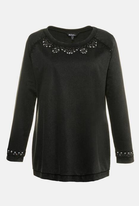 Sweatshirt, Perlen-Stickerei, reine Baumwolle