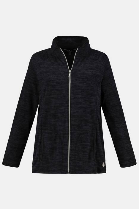 Raglan Sleeve Zipper Front Pocket Fleece Jacket