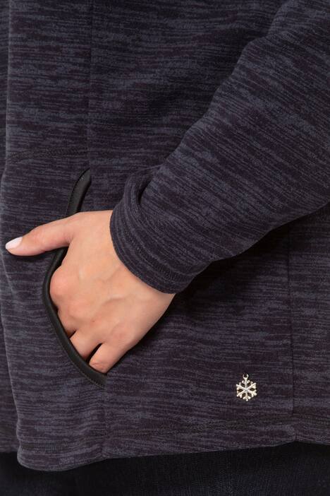 Raglan Sleeve Zipper Front Pocket Fleece Jacket