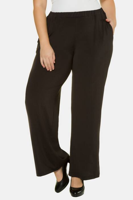Jersey Knit Elastic Waist Mary Fit Straight Leg Pants