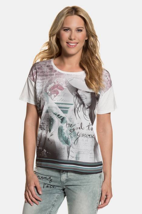 Shirt, Halbarm, Rundhalsausschnitt, Strassbesatz