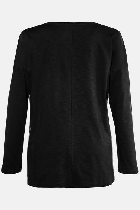Shirt, asymmetrischer Saum, Stickerei, Bio-Baumwolle