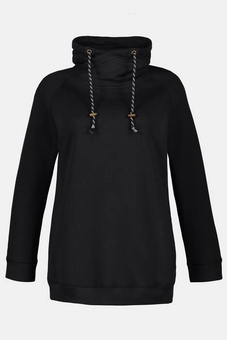 Sweatshirt, weiter Stehkragen, Kordel, Raglanärmel