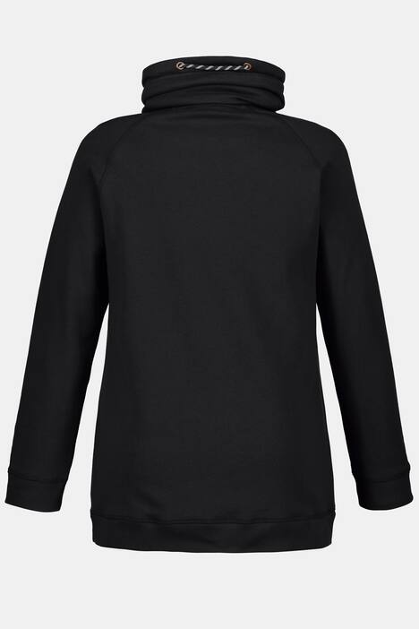 Sweatshirt, weiter Stehkragen, Kordel, Raglanärmel