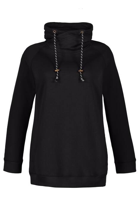 Drawstring Collar Long Sleeve Sweatshirt