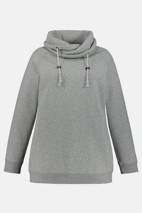 Sweatshirt, weiter Stehkragen, Kordel, Raglanärmel