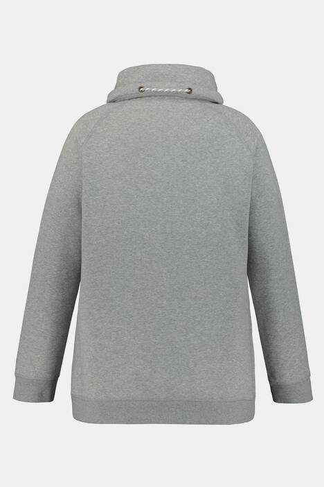 Sweatshirt, weiter Stehkragen, Kordel, Raglanärmel