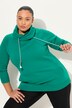 Sweat-shirt à large col montant, poches et manches longues raglan
