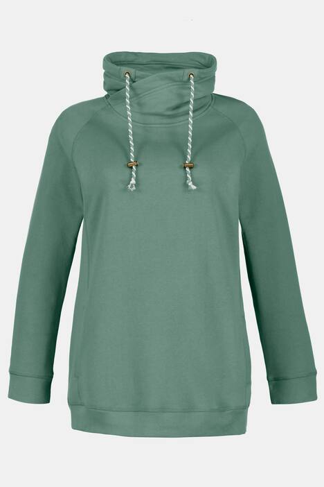Sweatshirt, weiter Stehkragen, Kordel, Raglanärmel