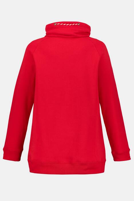 Sweatshirt, weiter Stehkragen, Kordel, Raglanärmel