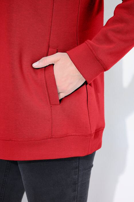 Sweat-shirt à large col montant, poches et manches longues raglan