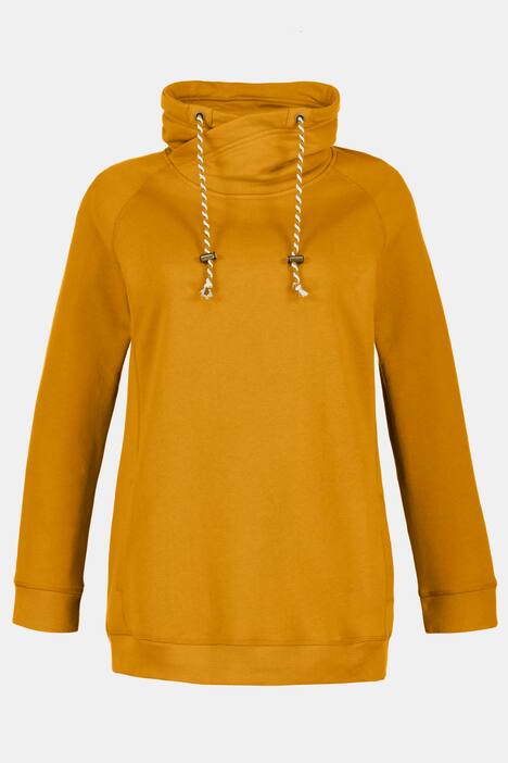 Sweatshirt, weiter Stehkragen, Kordel, Raglanärmel