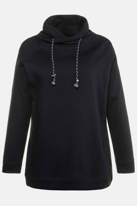 Sweatshirt, weiter Stehkragen, Kordel, Raglanärmel