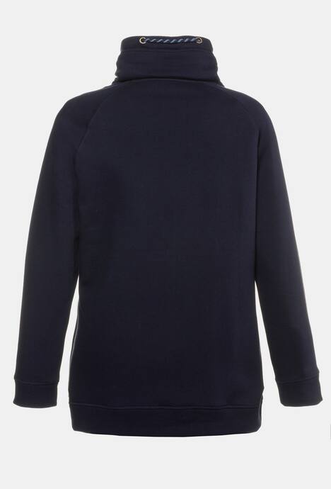 Sweatshirt, weiter Stehkragen, Kordel, Raglanärmel