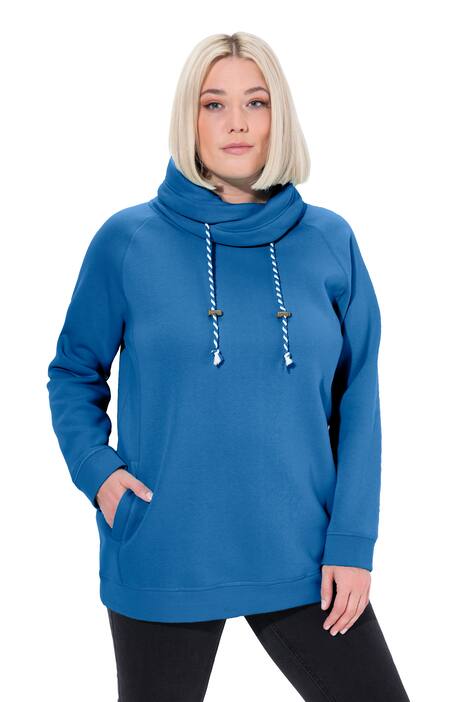 Mikina, široký stojáček, kapsy, raglánové dlouhé rukávy