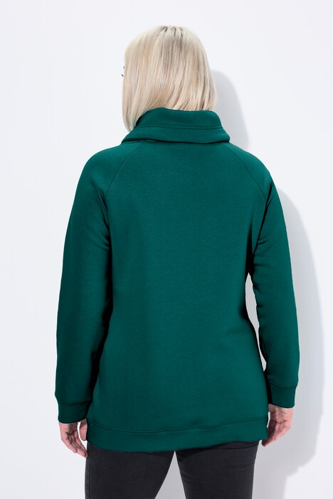 Sweat-shirt à large col montant, poches et manches longues raglan