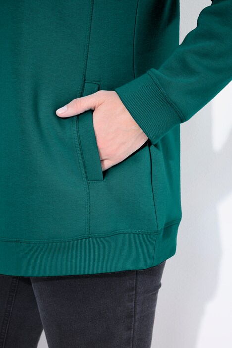Sweat-shirt à large col montant, poches et manches longues raglan