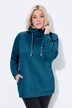 Sweatshirt, bred ståkrave, lommer og lange raglanærmer