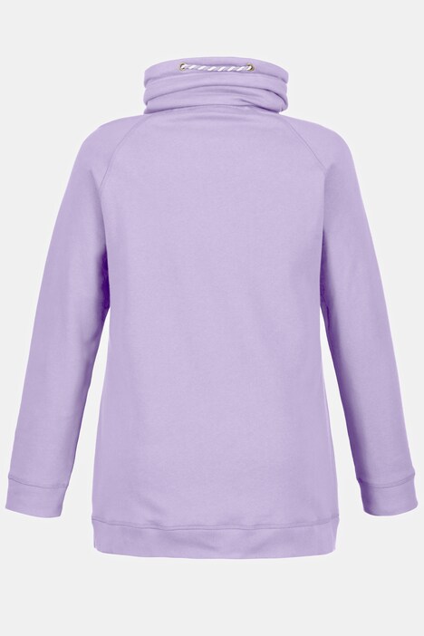 Felpa con ampio colletto alto, tasche e maniche lunghe raglan