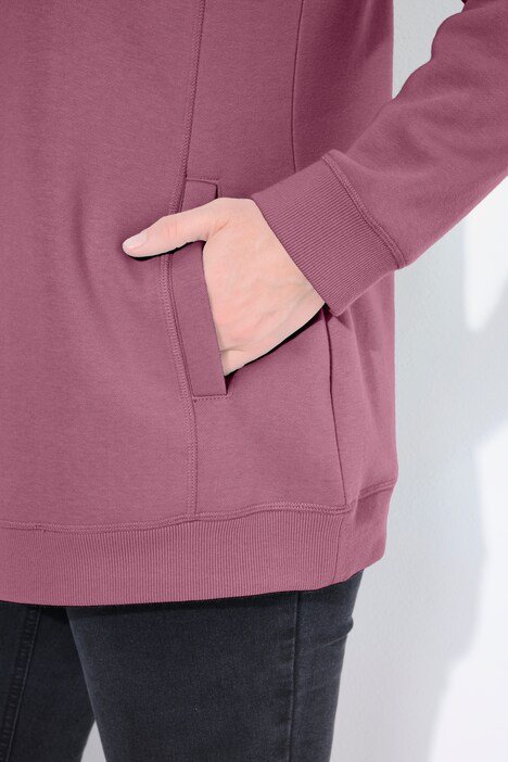 Sweat-shirt à large col montant, poches et manches longues raglan