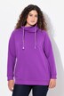Sweatshirt, bred ståkrave, lommer og lange raglanærmer