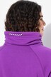 Sweatshirt, bred ståkrave, lommer og lange raglanærmer