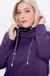 Camiseta sport, cuello alzado ancho, bolsillos, mangas largas raglán