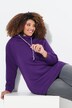 Camiseta sport, cuello alzado ancho, bolsillos, mangas largas raglán
