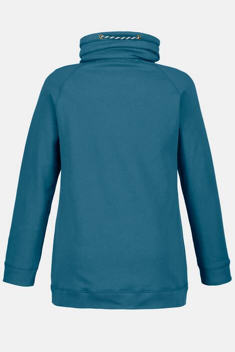 Sweatshirt, weiter Stehkragen, Kordel, Raglanärmel