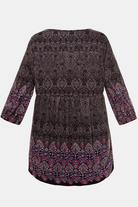 Longshirt, Mustermix, 3/4-Ärmel, A-Line