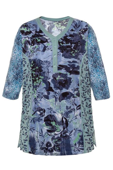 Princess Seam 3 Print V-Neck Cotton Knit Tunic