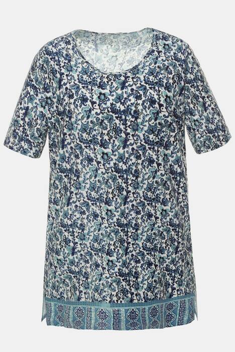 Longshirt, gemustert, Halbarm