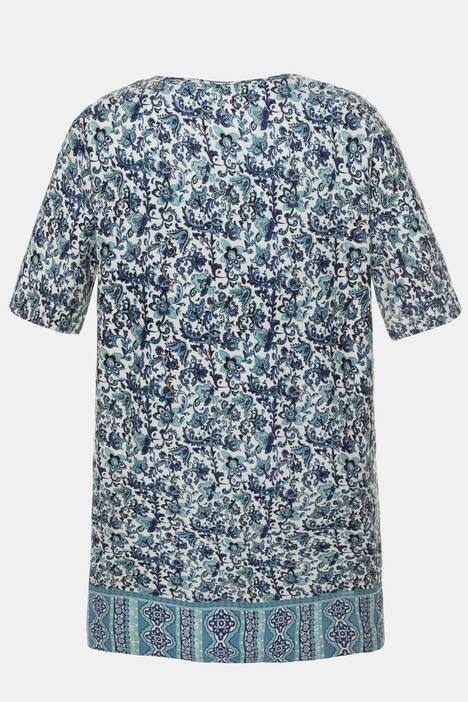 Longshirt, gemustert, Halbarm