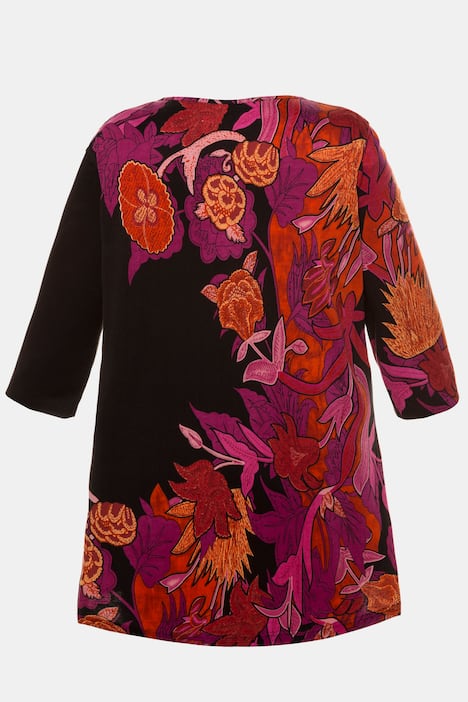 Longshirt, Patchlook, 3/4-Ärmel, A-Line