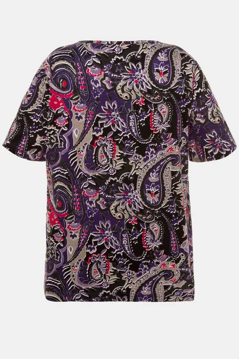 V-Shirt, gemustert, Halbarm.