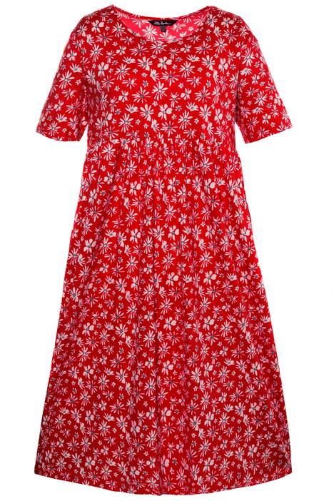 Bright Tiny Floral Print A-line Empire Knit Dress