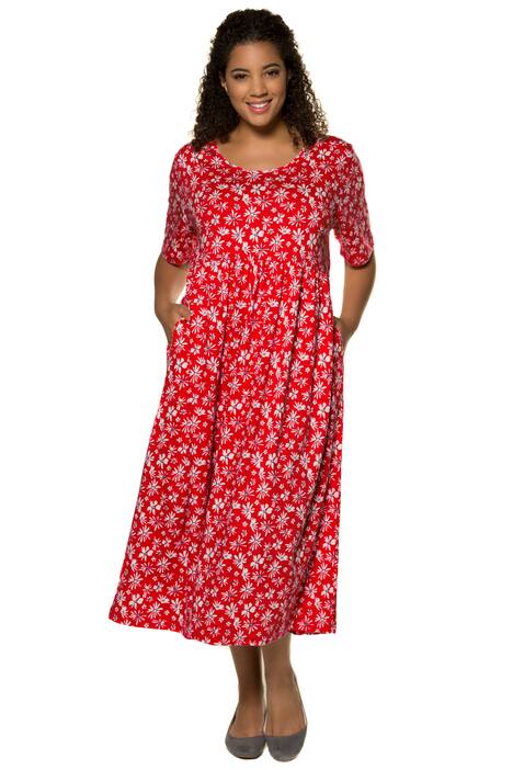 Bright Tiny Floral Print A-line Empire Knit Dress