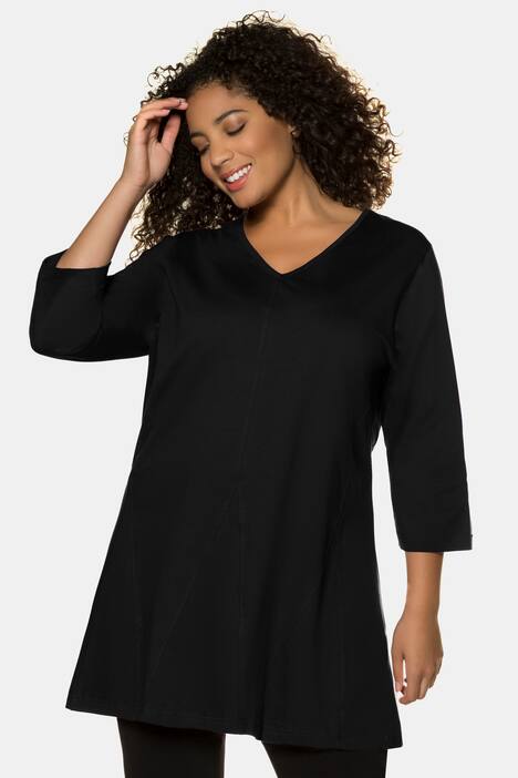 Longshirt, V-Ausschnitt, 3/4-Ärmel