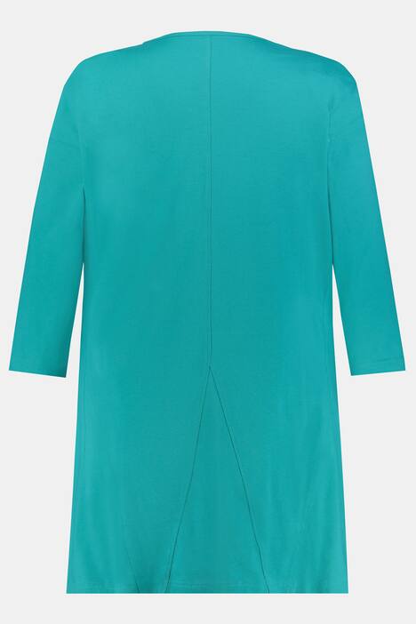 V-Neck Godet Inset Swing Knit Cotton Tunic