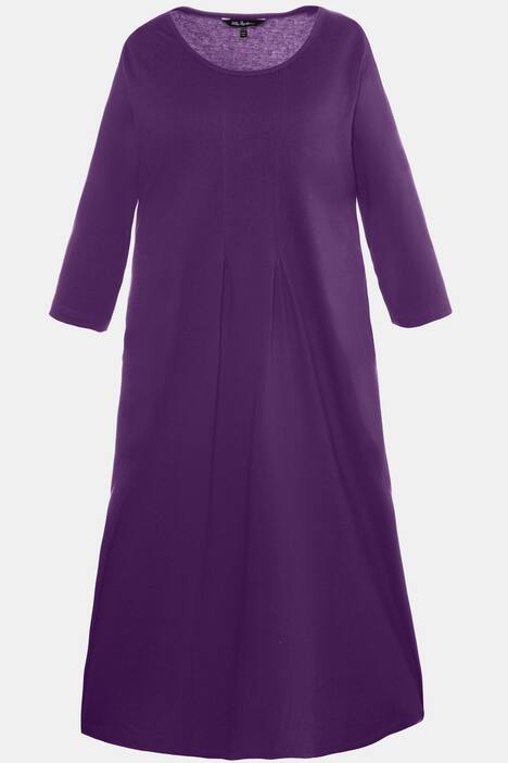 Kleid, Schmuckfalten, 3/4-Ärmel, A-Line