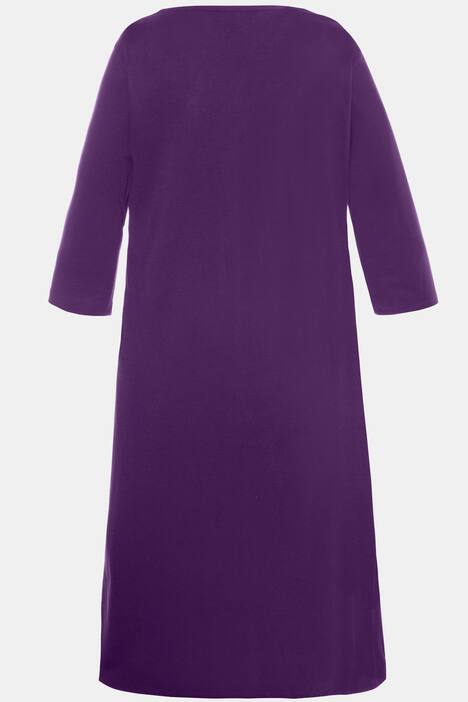 Kleid, Schmuckfalten, 3/4-Ärmel, A-Line